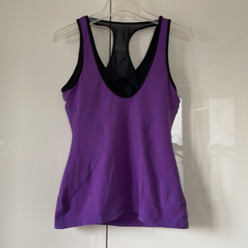 ELLIE Active Top Sleeveless Color-Purple/Black Size-Large NWOT